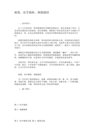 植筋、化学锚栓,钢筋锚固 