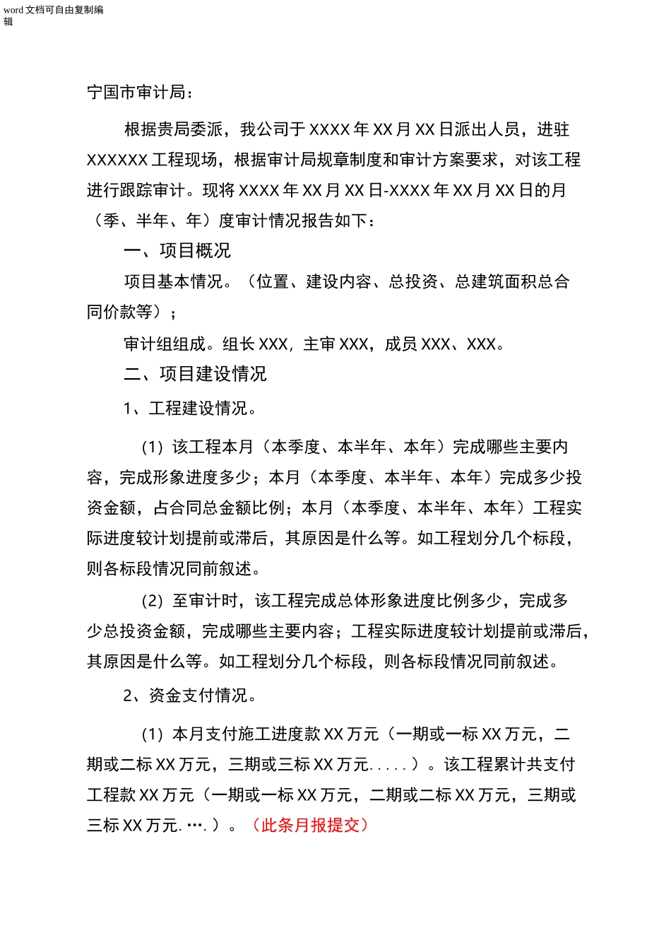 建设工程跟踪审计报告模板_第2页