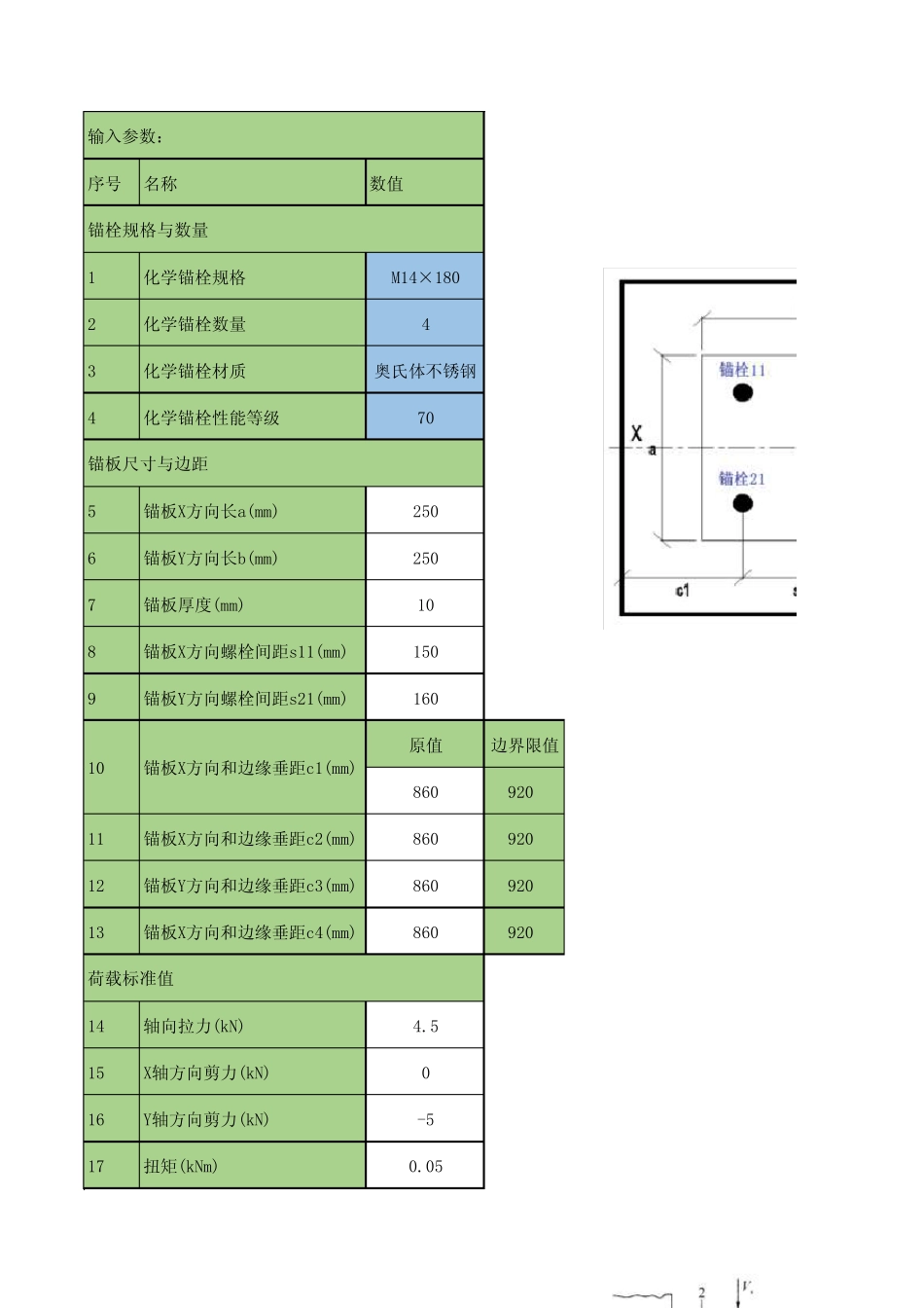 化学螺栓埋件计算(JGJ145-2013) _第1页