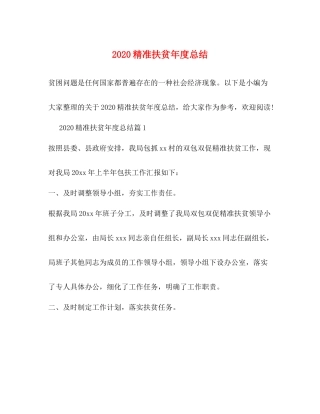 精准扶贫年度总结