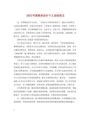 税务会计个人总结范文