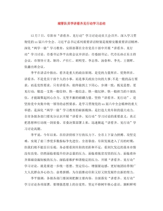 城管队员学讲看齐见行动学习总结