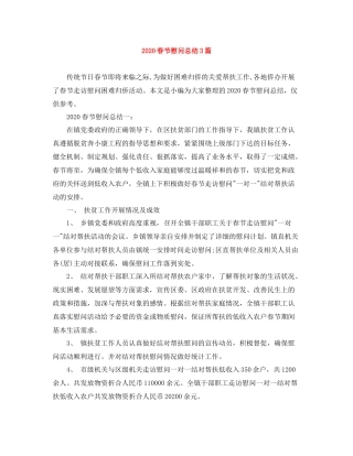 春节慰问总结3篇