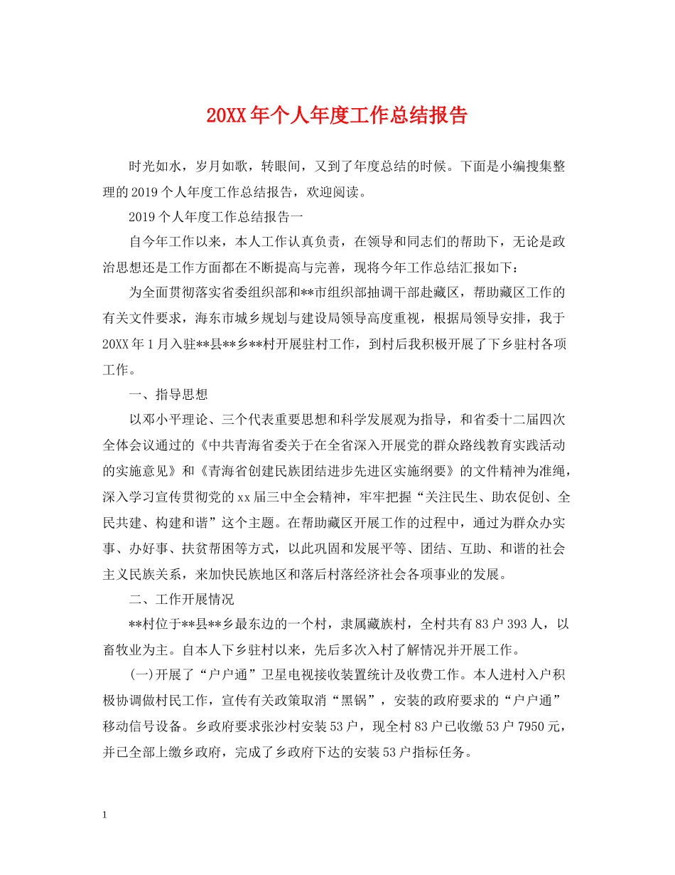 个人年度工作总结报告_第1页