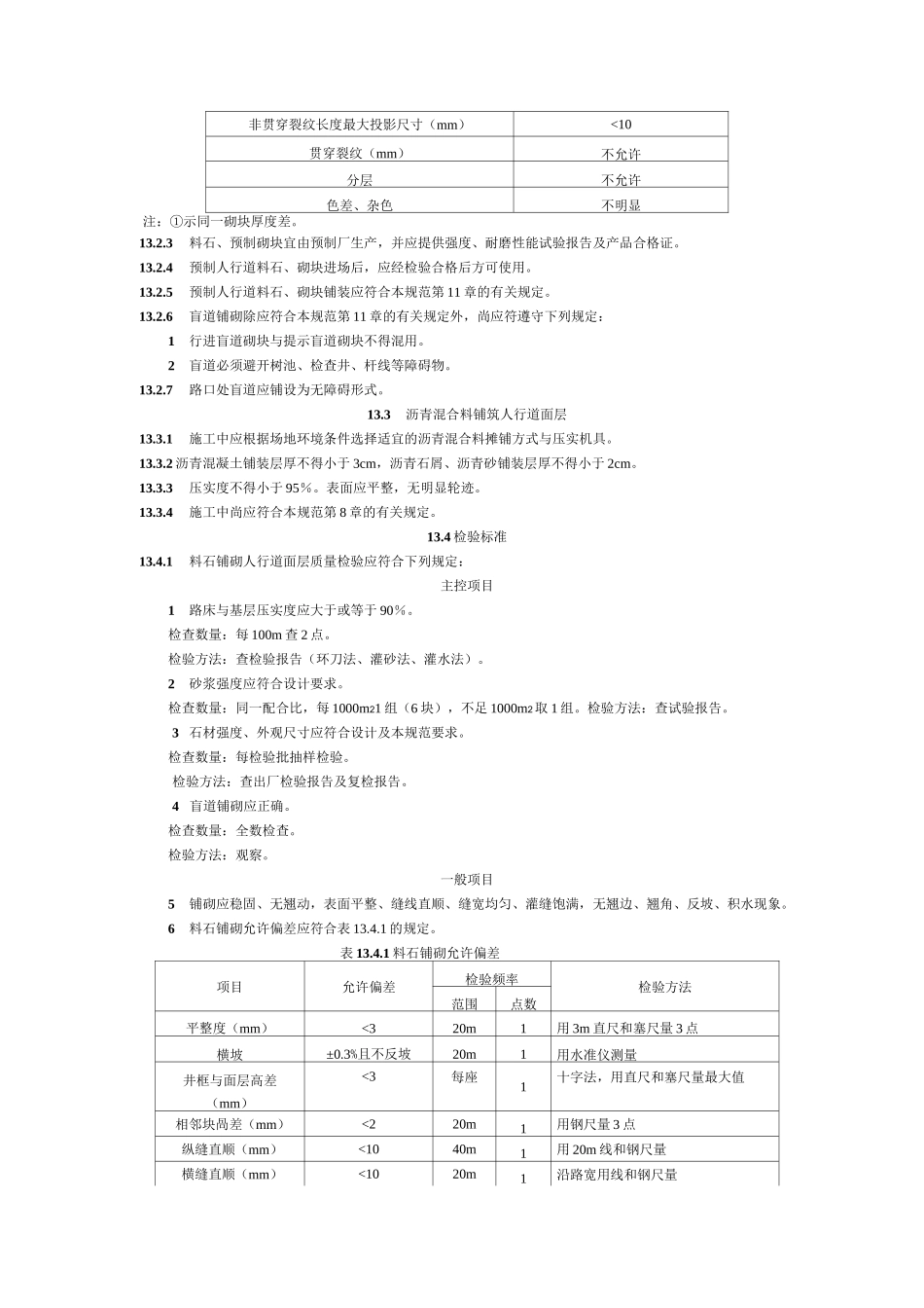 人行道铺筑及路沿石质量验收标准_第2页