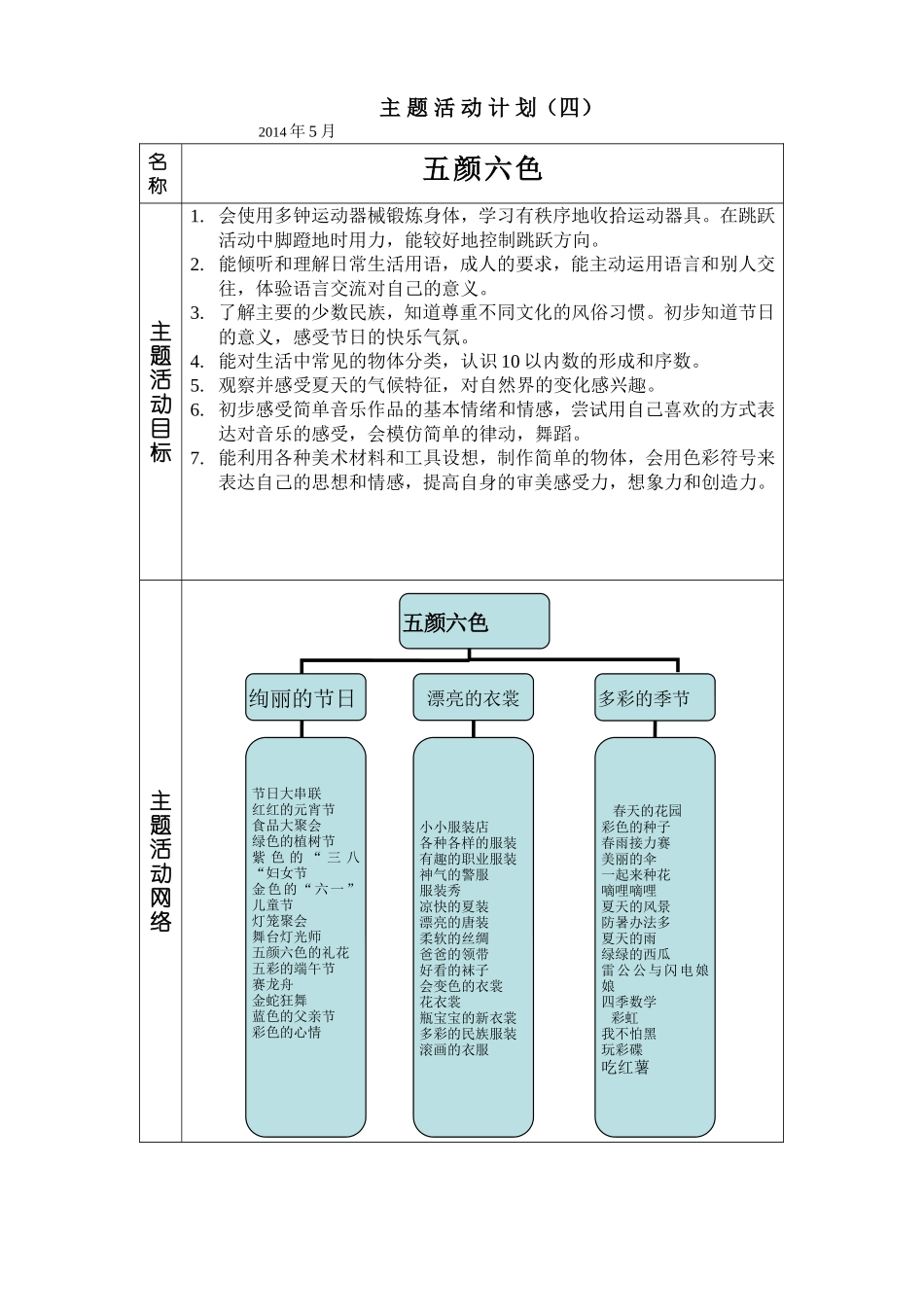 主题活动计划五颜六色_第1页