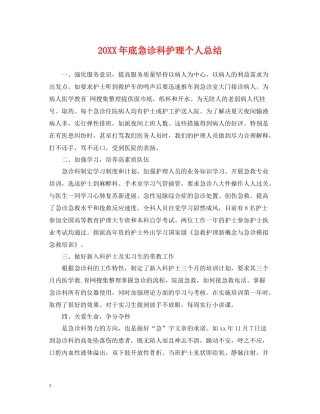 底急诊科护理个人总结