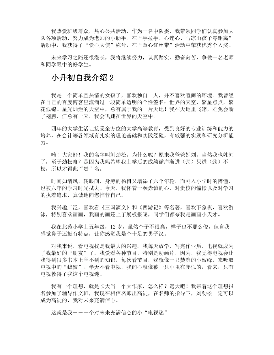 小升初自我介绍_第2页