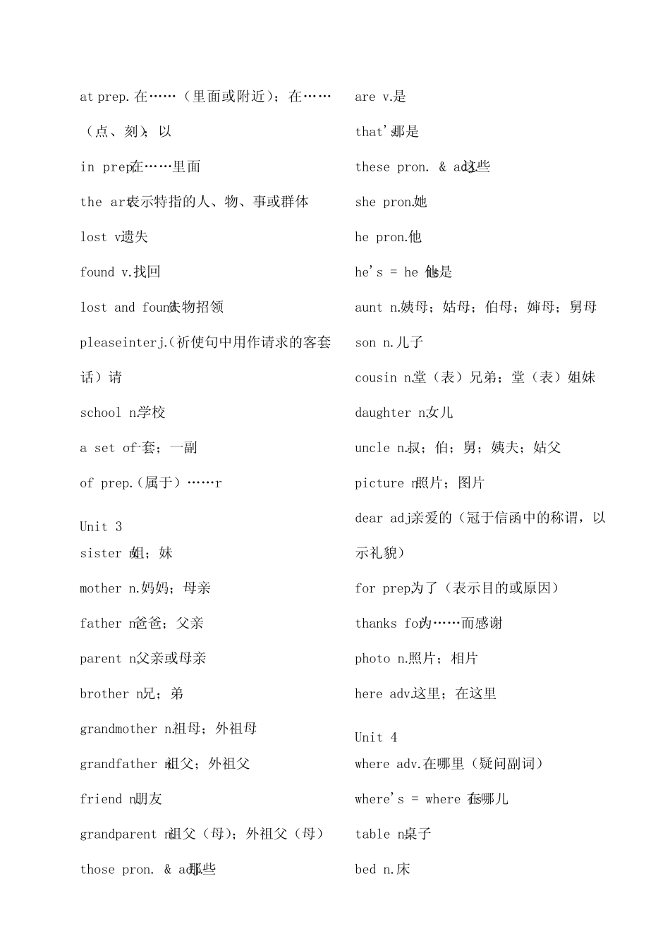 人教版七年级英语单词 上下册全 _第3页