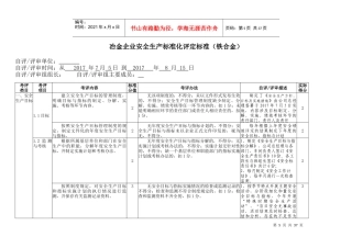 冶金企业安全生产标准化评定标准(报告)
