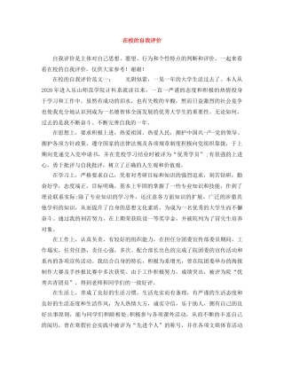 在校的自我评价 