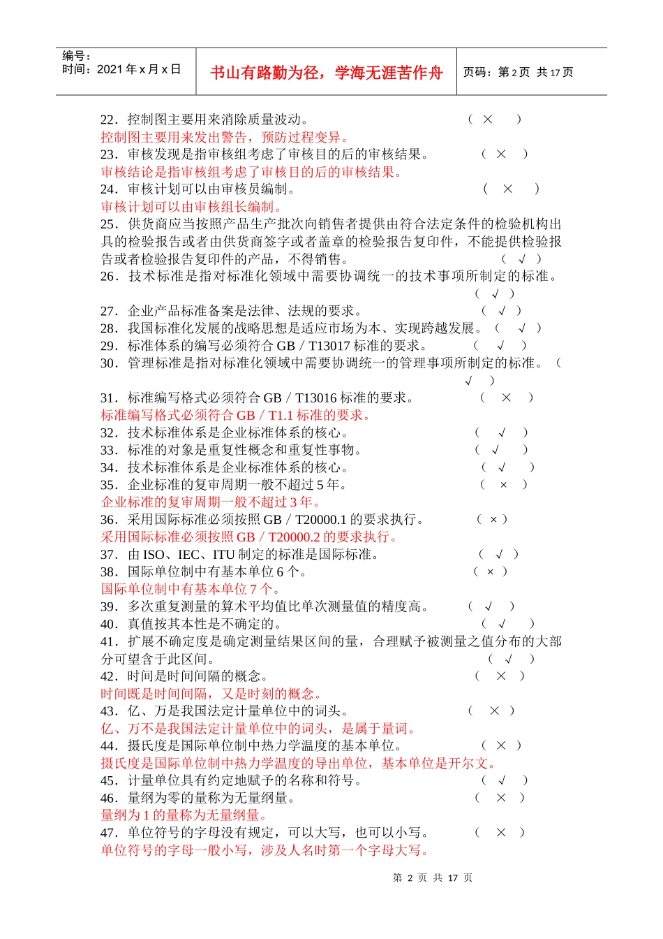 生产现场管理知识竞赛试题库_第2页