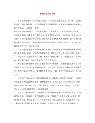 护理实践工作总结