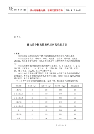 化妆品中挥发性有机溶剂的检验方法研讨