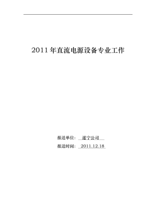 XXXX年直流电源设备专业总结
