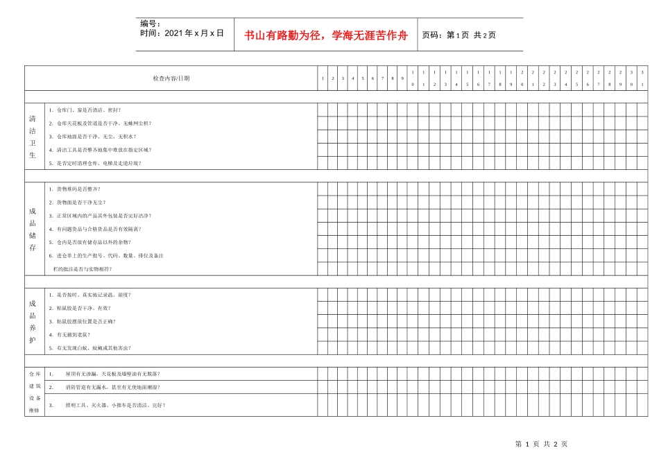 188仓库GMP检查记录_第1页