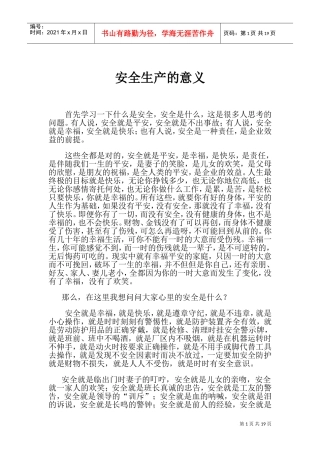 安全生产的意义(DOC31页)