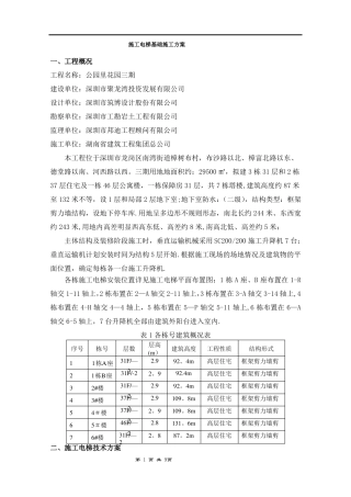 施工电梯基础施工方案