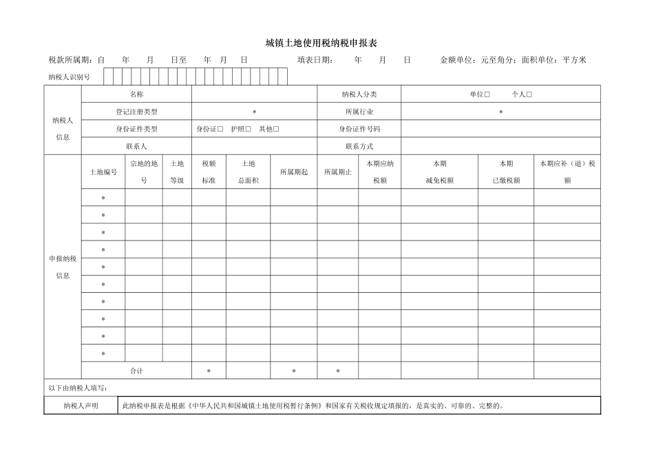 土地使用税、房产税申报表_第3页