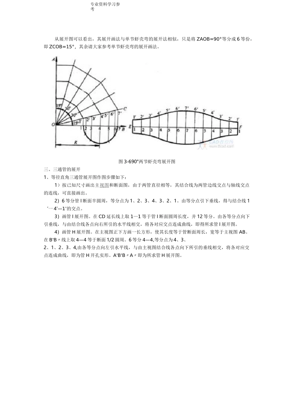 管道弯头展开放样图作法_第3页