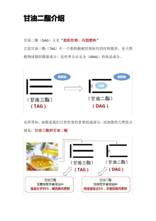 甘油二酯介绍及功能