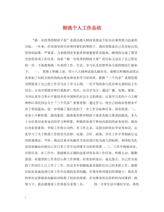 财政个人工作总结2