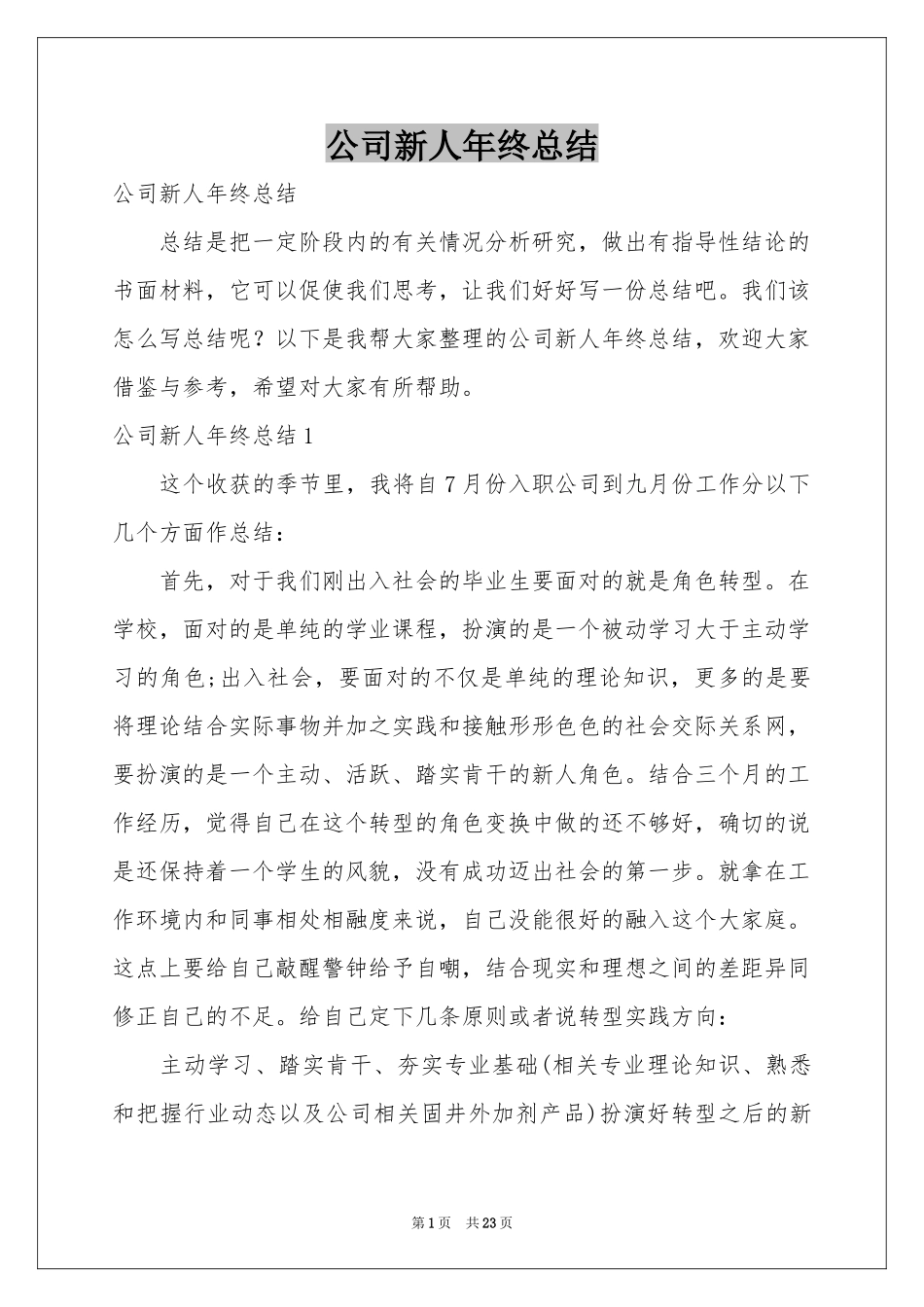 公司新人年终参考总结_第1页