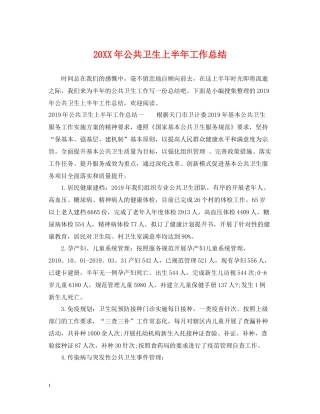 公共卫生上半年工作总结