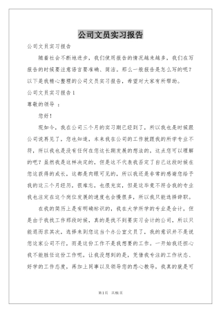 公司文员实习报告