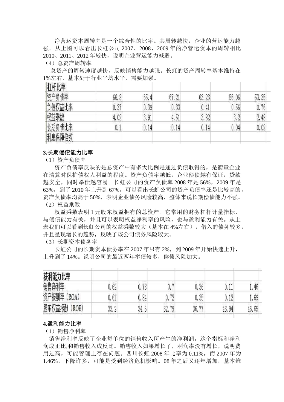 四川长虹财务分析报告1111_第3页