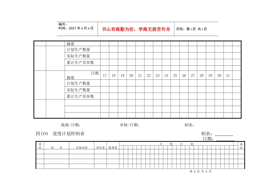 企业管理表格生产管理C横表格_第2页