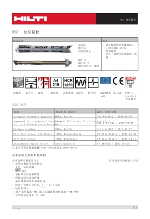 HVZ化学锚栓 