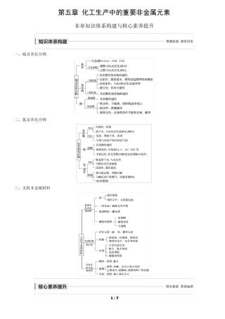 化工生产中的重要非金属元素总结提升教师版