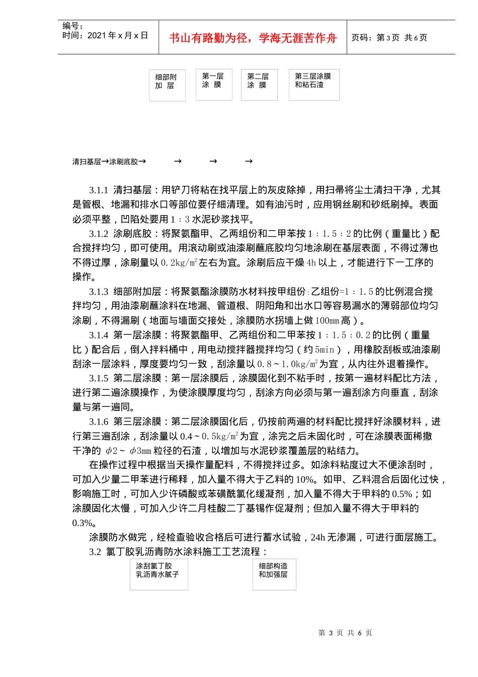 厕、浴间涂膜防水工艺标准_第3页