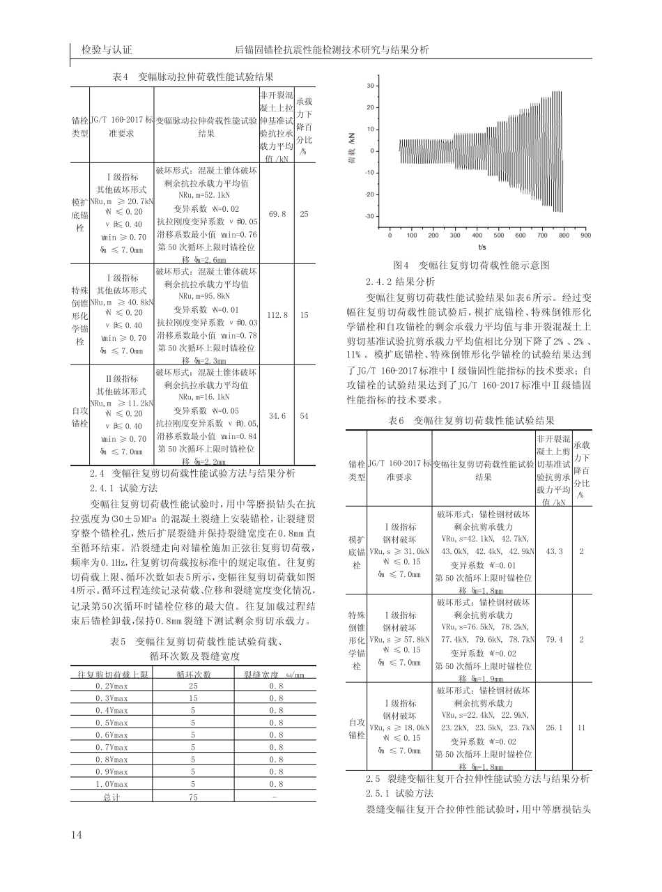 后锚固锚栓抗震性能检测技术研究与结果分析 _第3页