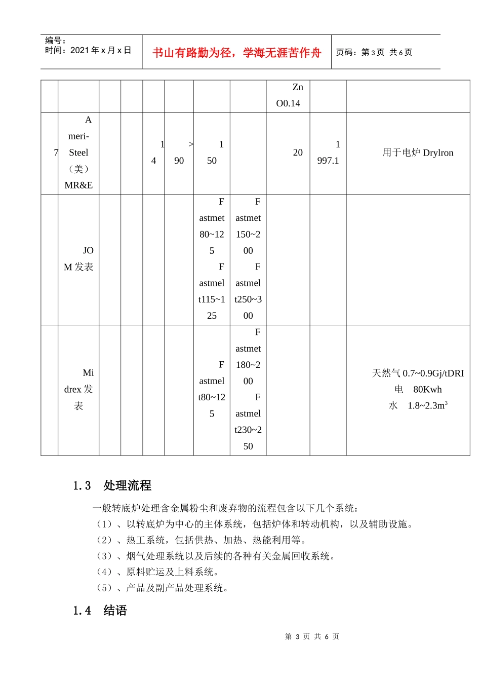 转底炉工艺可研报告_第3页
