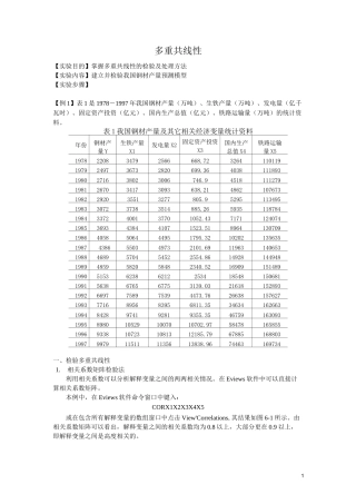 多重共线性问题