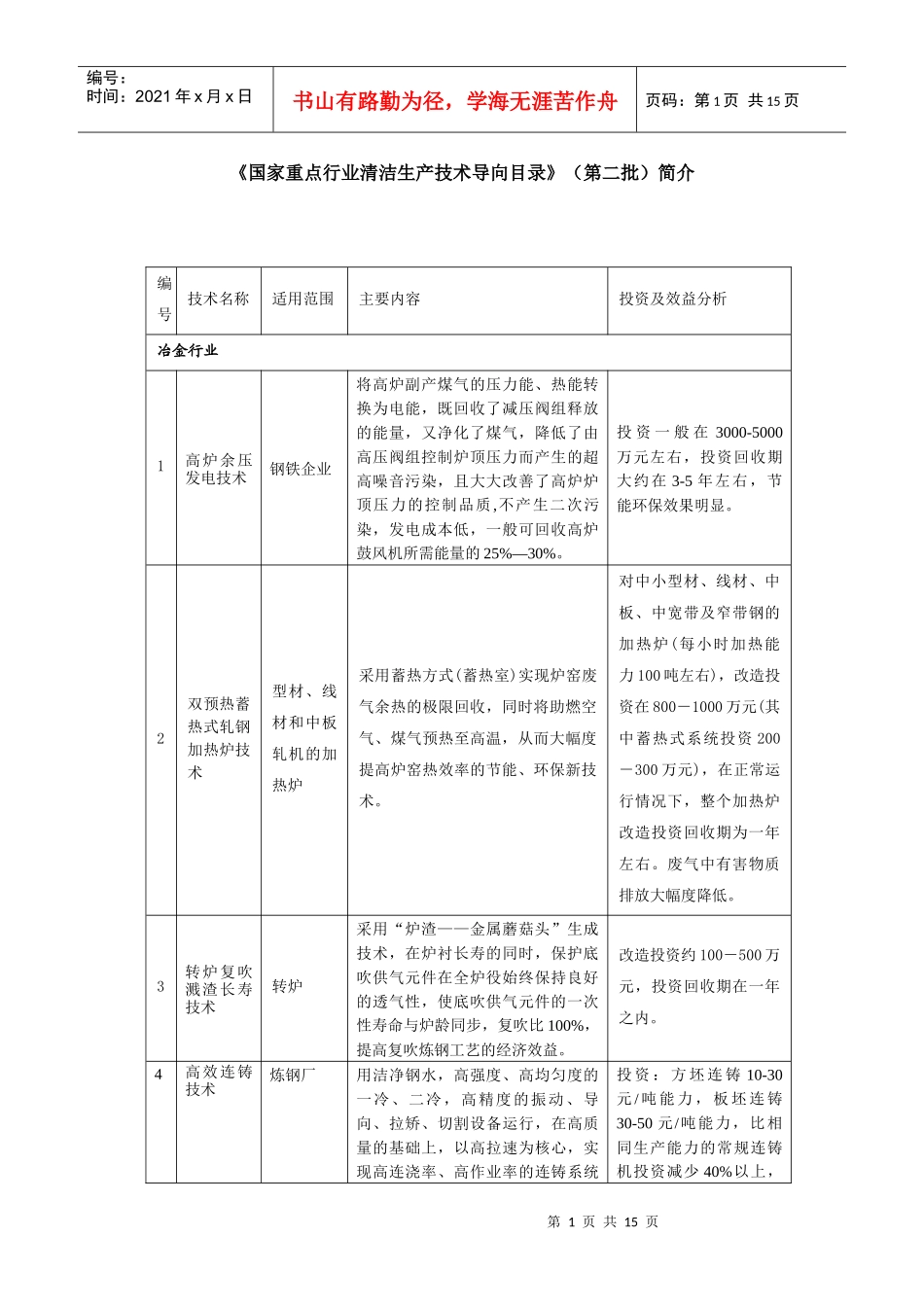 《国家重点行业清洁生产技术导向目录》（第二批）简介_第1页