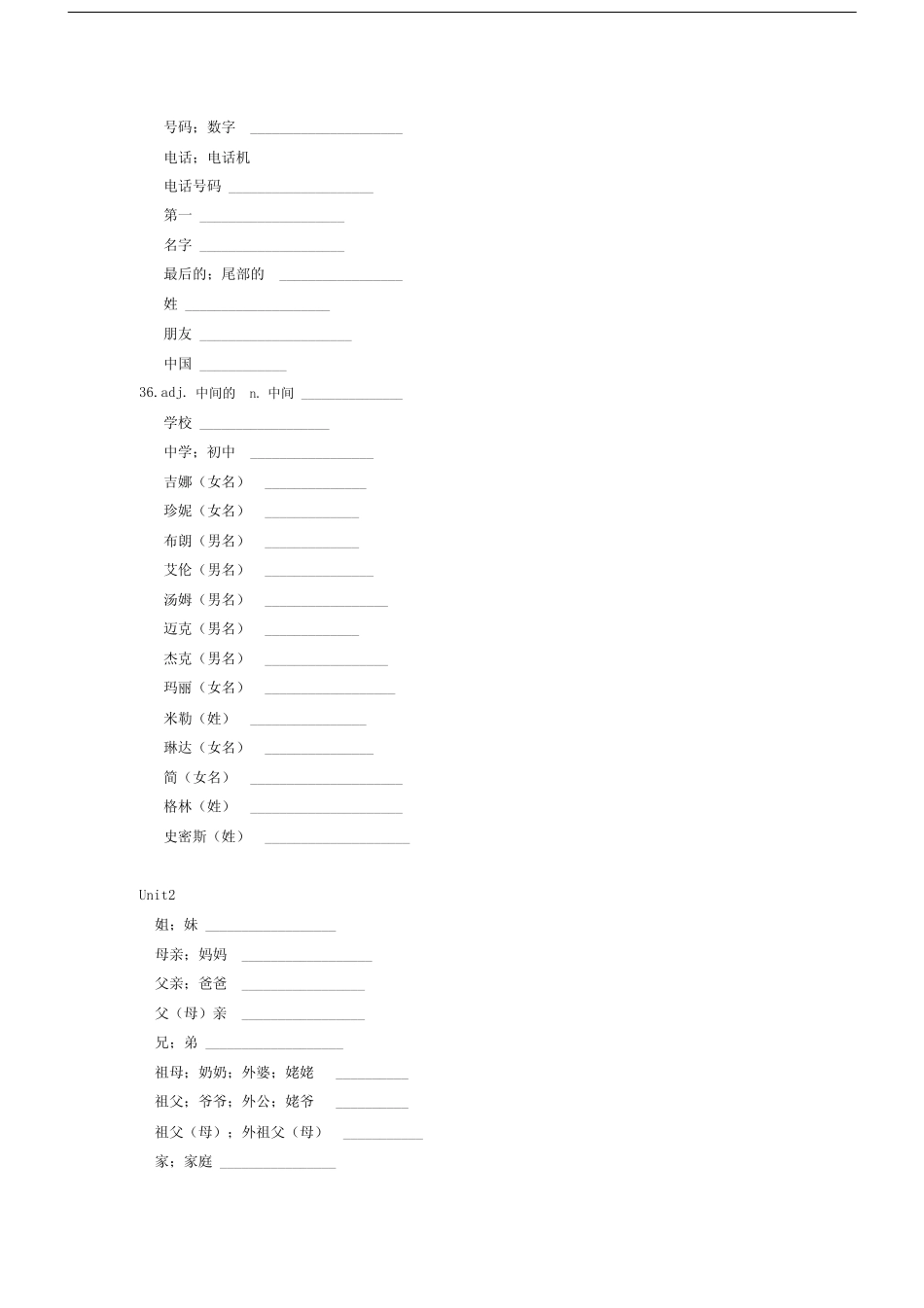 完整版本人教版本初中英语单词默写表.doc _第3页