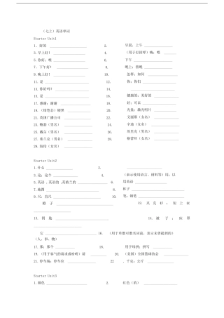 完整版本人教版本初中英语单词默写表.doc 