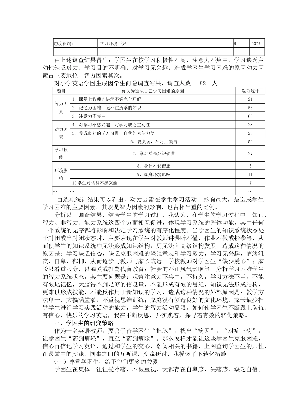 蒙政花论文：小学英语学困生的成因分析及对策研究_第3页