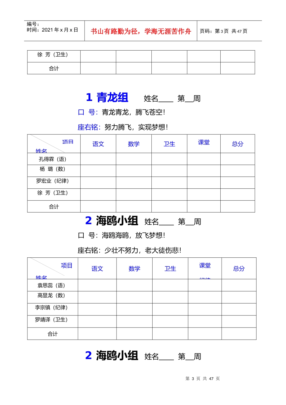 组长用_杨忠娣的小组评比表)_第3页