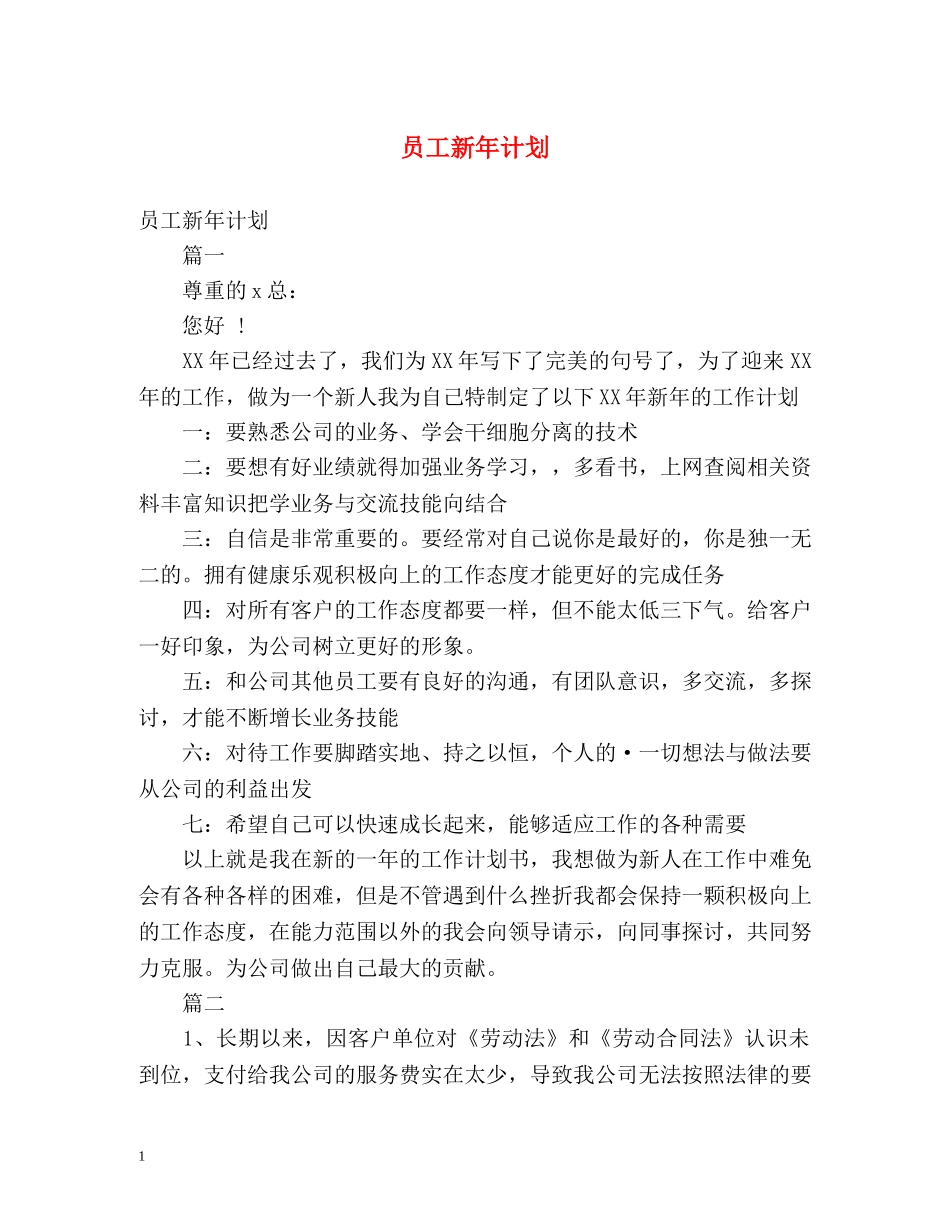 员工新年计划 _第1页