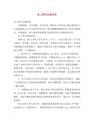员工晋升自我评价 