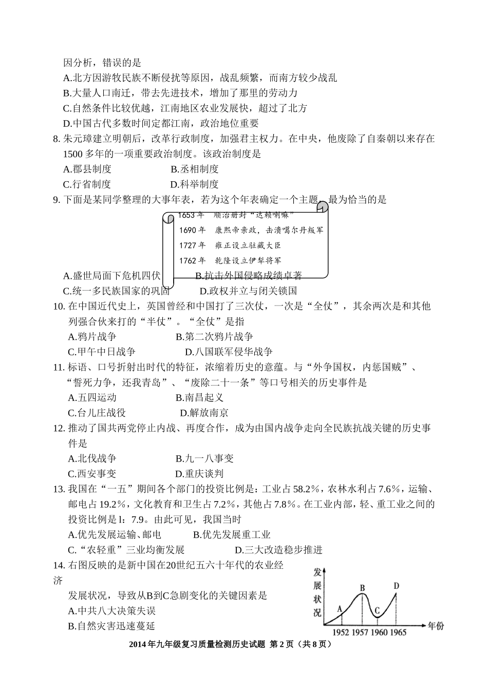 二〇一五年九年级复习质量检测_第2页
