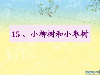 小柳树和小枣树青海大通园林小学马青