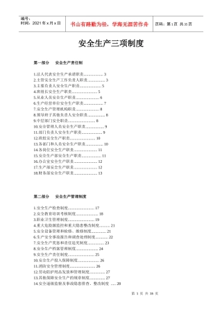 水泥厂安全生产三项制度(新)