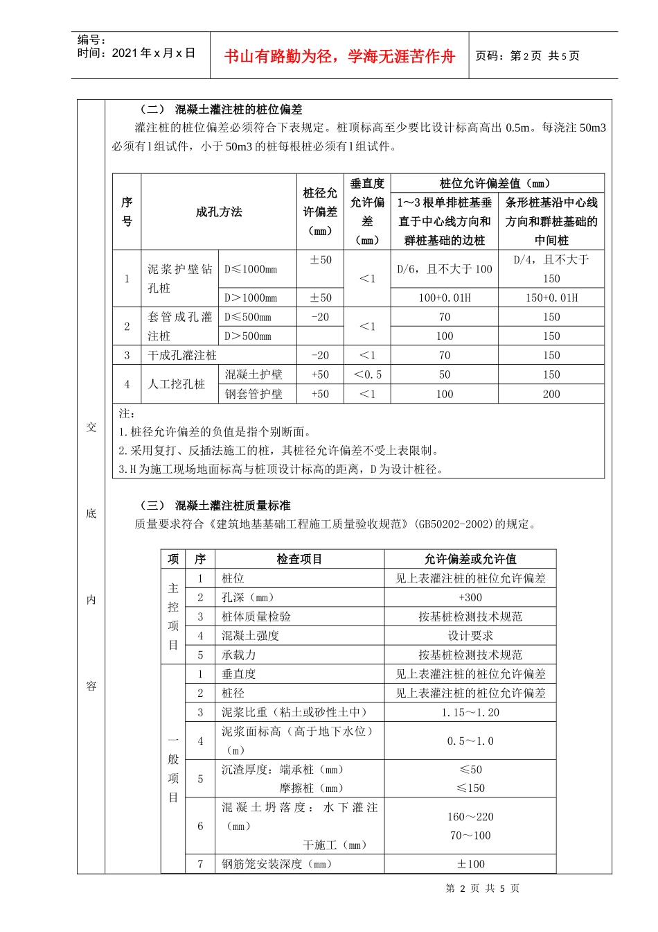 施工技术交底12泥浆护壁回转钻孔灌注桩工程_第2页