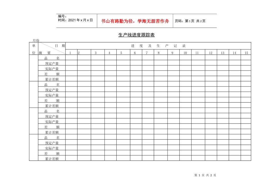 生产线进度跟踪表_第1页