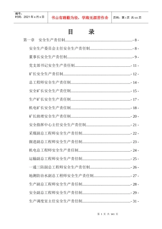 安全生产责任制(最新)（DOC143页）